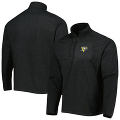 Pittsburgh Penguins Antigua Course Quarter-Zip Jacket Heathered Black