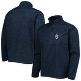 Seattle Kraken Antigua Course Quarter-Zip Jacket Heathered Deep Sea Blue