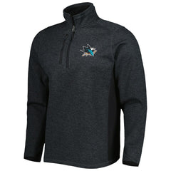 San Jose Sharks Antigua Course Quarter-Zip Jacket Heathered Black