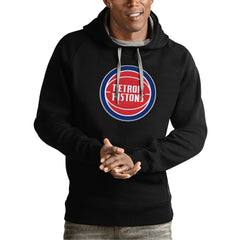 Detroit Pistons Antigua Team Logo Victory Pullover Hoodie sale - Black discount