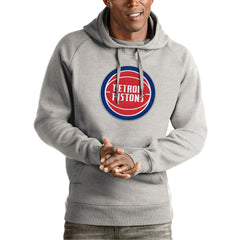 Detroit Pistons Antigua Team Logo Victory Pullover Hoodie sale - Heather Gray cheap