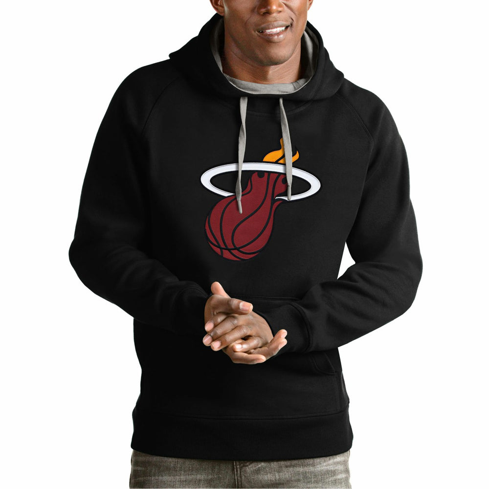 Miami Heat Antigua Team Logo Victory Pullover Hoodie - Black cheap
