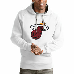 Miami Heat Antigua Team Logo Victory Pullover Hoodie - White on sale