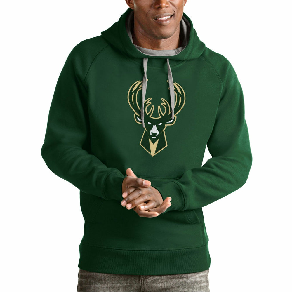 Milwaukee Bucks Antigua Team Logo Victory Pullover Hoodie - Green on sale