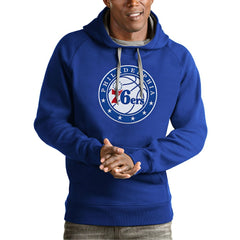 Philadelphia 76ers Antigua Team Logo Victory Pullover Hoodie - Royal discount