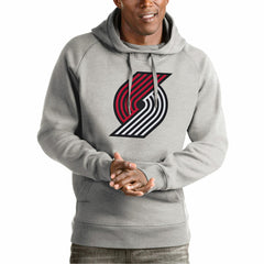Portland Trail Blazers Antigua Team Logo Victory Pullover Hoodie - Heather Gray cheap