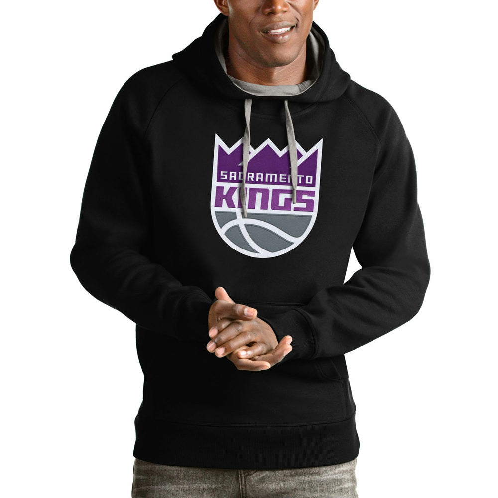 Sacramento Kings Antigua Team Logo Victory Pullover Hoodie - Black on sale