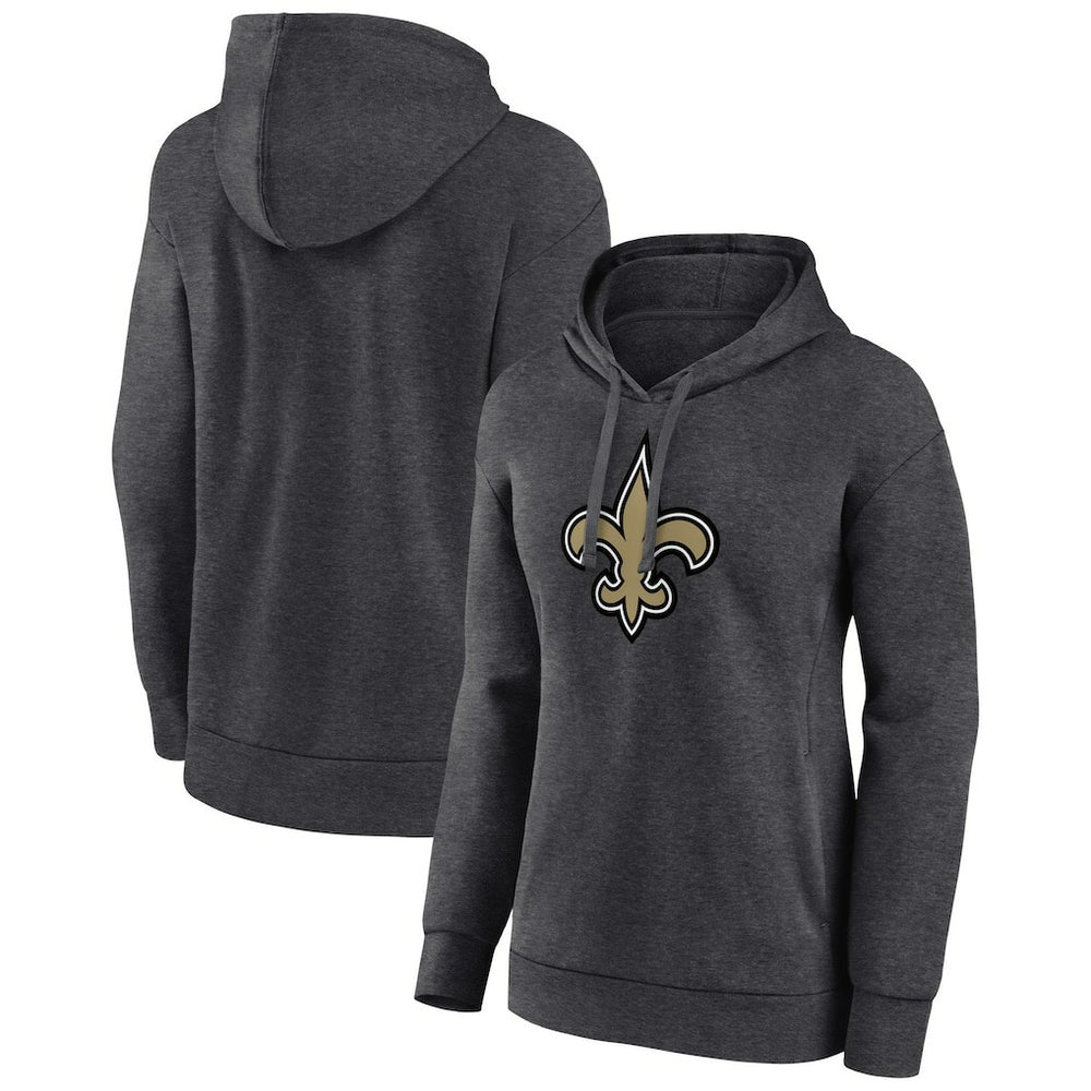 New Orleans Saints Women's Primary Logo Pullover Hoodie - Charcoal on sale