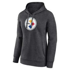 Pittsburgh Steelers Women's Primary Logo Pullover Hoodie - Charcoal outlet