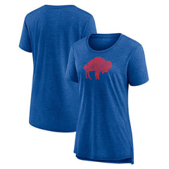 Buffalo Bills Women's Throwback Team Logo Tri-Blend T-Shirt - Heather Royal outlet
