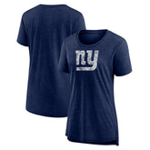 New York Giants Women's Throwback Team Logo Tri-Blend T-Shirt - Heather Navy discount