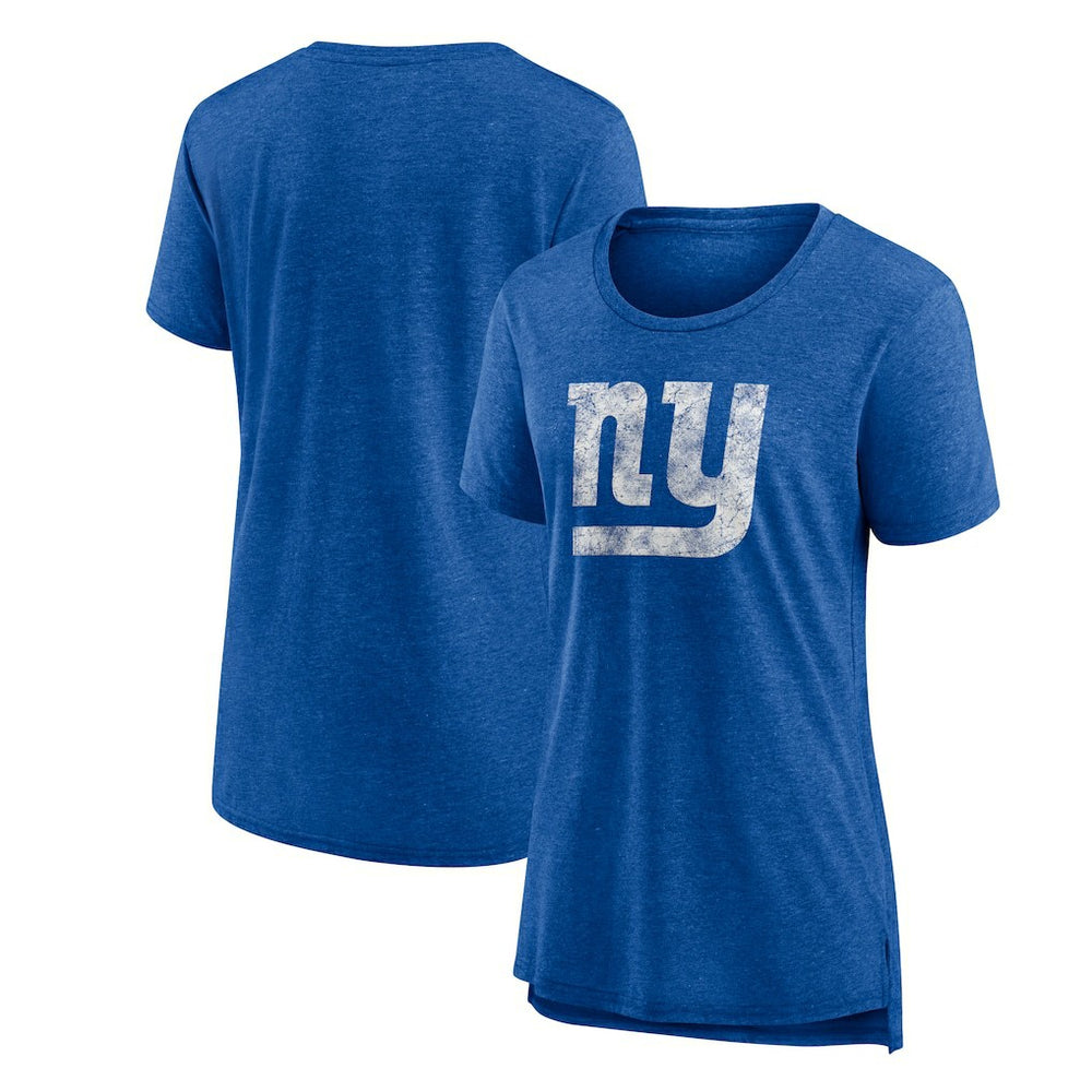 New York Giants Women's Throwback Team Logo Tri-Blend T-Shirt - Heather Royal discount