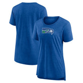 Seattle Seahawks Women's Throwback Team Logo Tri-Blend T-Shirt - Heather Royal discount