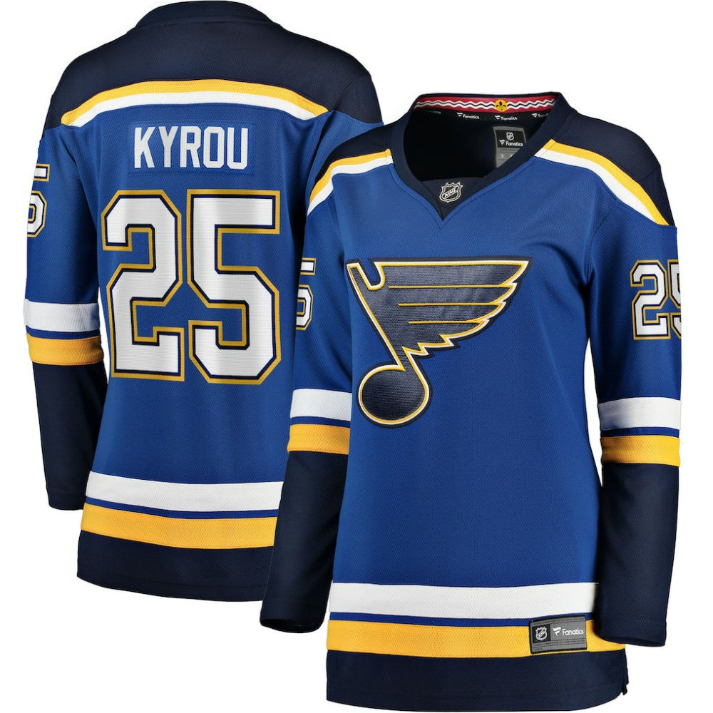 Jordan Kyrou St. Louis Blues Fanatics Women's Home Breakaway Player Jersey Blue