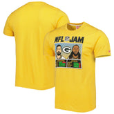Aaron Rodgers & Aaron Jones Green Bay Packers Homage Unisex NFL Jam Tri-Blend T-Shirt - Heather Gold for sale