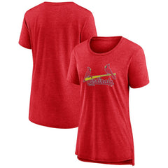 St. Louis Cardinals Women's Official Wordmark Tri-Blend T-Shirt - Heather Red