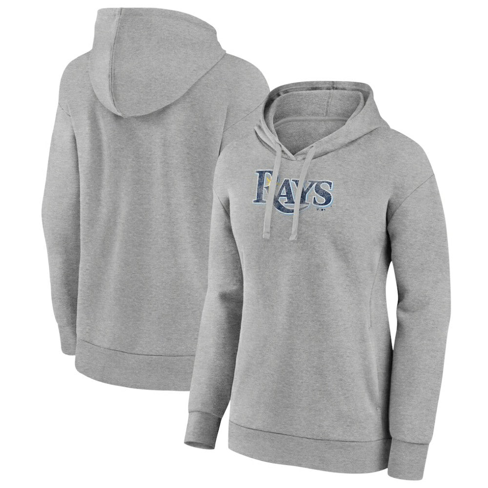 Tampa Bay Rays Women's Distressed Team Pullover Hoodie - Gray