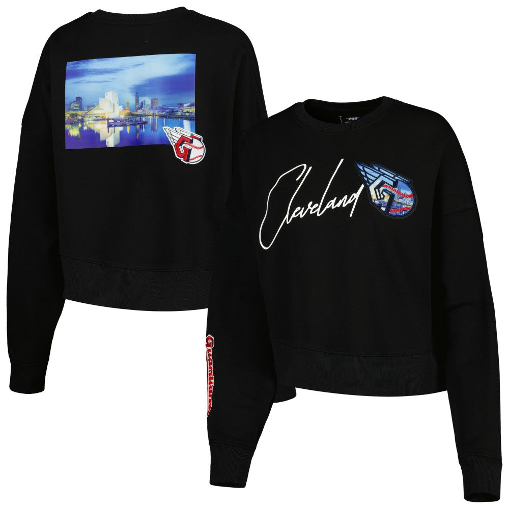 Cleveland Guardians Pro Standard Women's City Scape Pullover Sweatshirt - Black