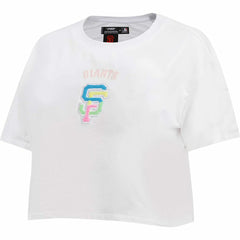 San Francisco Giants Pro Standard Women's Washed Neon Cropped Boxy T-Shirt - White