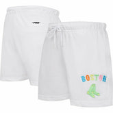 Boston Red Sox Pro Standard Women's Washed Neon Shorts - White