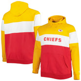 Kansas City Chiefs New Era Big & Tall Current Colorblock Raglan Fleece Pullover Hoodie - Red/Gold sale
