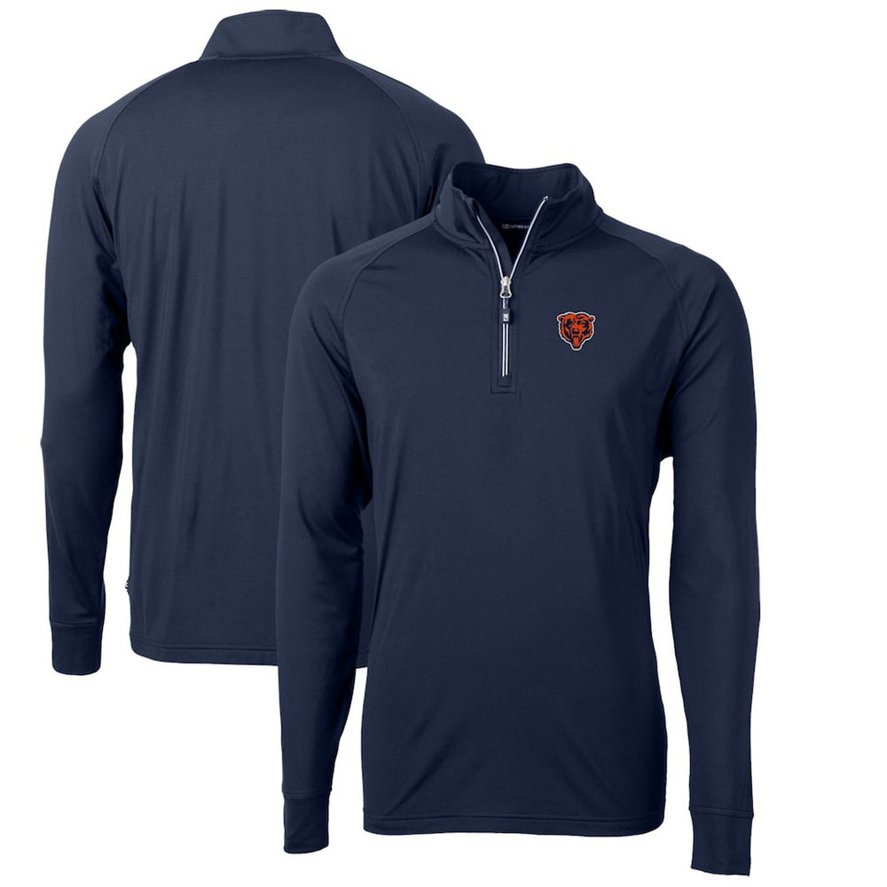 Chicago Bears Cutter & Buck Adapt Eco Knit Stretch Recycled Big & Tall Quarter-Zip Throwback Pullover Top - Navy on sale
