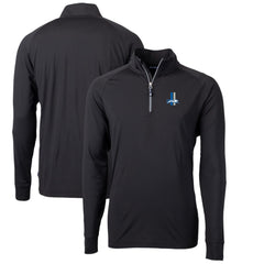 Detroit Lions Cutter & Buck Adapt Eco Knit Stretch Recycled Big & Tall Quarter-Zip Throwback Pullover Top - Black on sale