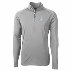 Detroit Lions Cutter & Buck Adapt Eco Knit Stretch Recycled Big & Tall Quarter-Zip Throwback Pullover Top - Gray for sale