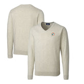 Miami Dolphins Cutter & Buck Throwback Logo Lakemont Tri-Blend Big & Tall V-Neck Pullover Sweater - Oatmeal discount