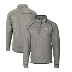 Miami Dolphins Cutter & Buck Mainsail Sweater-Knit Big & Tall Half-Zip Pullover Jacket - Heather Gray online