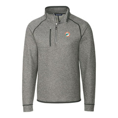 Miami Dolphins Cutter & Buck Mainsail Sweater-Knit Big & Tall Half-Zip Pullover Jacket - Heather Gray online