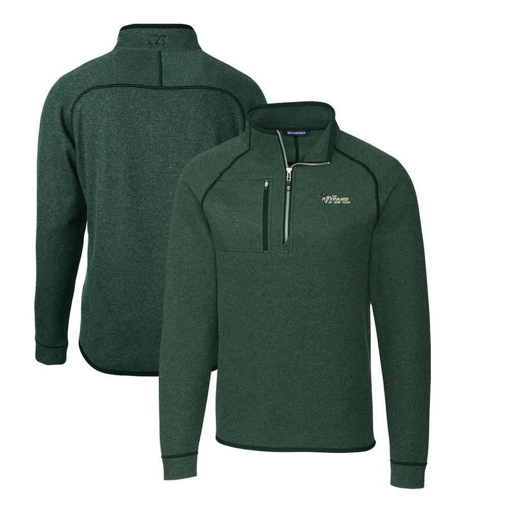 New York Jets Cutter & Buck Mainsail Sweater-Knit Big & Tall Half-Zip Pullover Jacket - Heather Green outlet