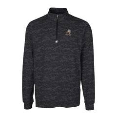 Cleveland Browns Cutter & Buck Throwback Logo Big & Tall Traverse Camo Print Stretch Quarter-Zip Pullover Top - Black cheap