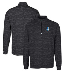 Detroit Lions Cutter & Buck Throwback Logo Big & Tall Traverse Camo Print Stretch Quarter-Zip Pullover Top - Black sale