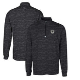 Las Vegas Raiders Cutter & Buck Throwback Logo Big & Tall Traverse Camo Print Stretch Quarter-Zip Pullover Top - Black on sale