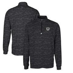 Las Vegas Raiders Cutter & Buck Throwback Logo Big & Tall Traverse Camo Print Stretch Quarter-Zip Pullover Top - Black on sale