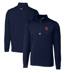 Chicago Bears Cutter & Buck Throwback Logo Traverse Stretch Quarter-Zip Big & Tall Pullover Top - Navy discount