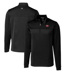 San Francisco 49ers Cutter & Buck Throwback Logo Traverse Stripe Stretch Quarter-Zip Big & Tall Pullover Top - Black cheap