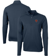 Chicago Bears Cutter & Buck Throwback Logo Virtue Eco Pique Recycled Quarter-Zip Big & Tall Pullover Top - Navy outlet