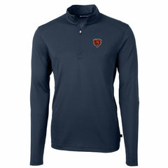Chicago Bears Cutter & Buck Throwback Logo Virtue Eco Pique Recycled Quarter-Zip Big & Tall Pullover Top - Navy outlet