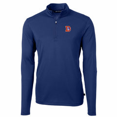 Denver Broncos Cutter & Buck Throwback Logo Virtue Eco Pique Recycled Quarter-Zip Big & Tall Pullover Top - Royal discount