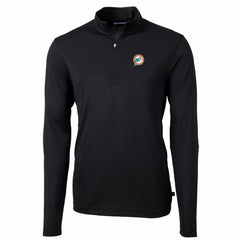 Miami Dolphins Cutter & Buck Throwback Logo Virtue Eco Pique Recycled Quarter-Zip Big & Tall Pullover Top - Black sale