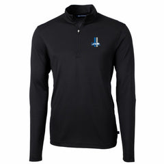 Detroit Lions Cutter & Buck Throwback Logo Virtue Eco Pique Recycled Quarter-Zip Big & Tall Pullover Top - Black for sale