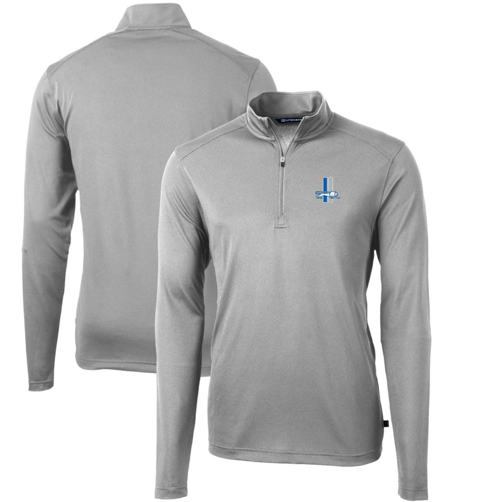 Detroit Lions Cutter & Buck Throwback Logo Virtue Eco Pique Recycled Quarter-Zip Big & Tall Pullover Top - Gray outlet