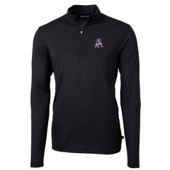 New England Patriots Cutter & Buck Throwback Logo Virtue Eco Pique Recycled Quarter-Zip Big & Tall Pullover Top - Black discount