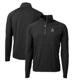 New England Patriots Cutter & Buck Adapt Eco Knit Hybrid Recycled Quarter-Zip Throwback Pullover Top - Black outlet
