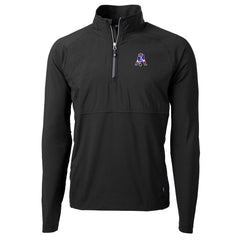 New England Patriots Cutter & Buck Adapt Eco Knit Hybrid Recycled Quarter-Zip Throwback Pullover Top - Black outlet