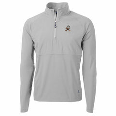 Cleveland Browns Cutter & Buck Adapt Eco Knit Hybrid Recycled Quarter-Zip Throwback Pullover Top - Gray outlet