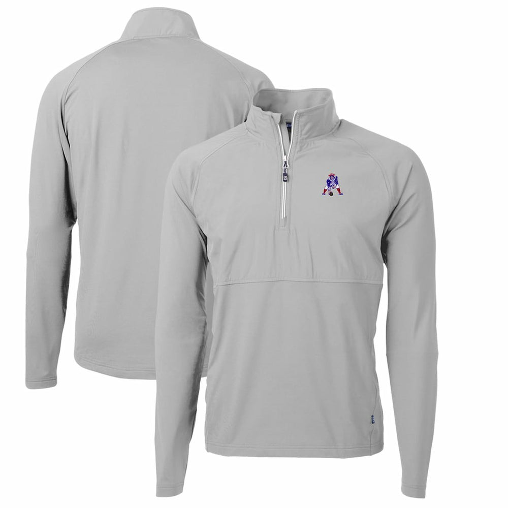New England Patriots Cutter & Buck Adapt Eco Knit Hybrid Recycled Quarter-Zip Throwback Pullover Top - Gray discount