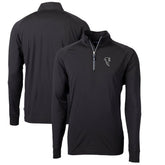 Atlanta Falcons Cutter & Buck Adapt Eco Knit Stretch Recycled Quarter-Zip Throwback Pullover Top - Black outlet